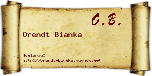 Orendt Bianka névjegykártya